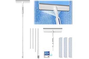 TAICHAEU Doppelseitiges Sprüh-Fensterreinigungsgerät, 3 in 1 Fensterabzieher Fenster Putzen, Fensterputzer Set Professionelles Fensterreinigungsset, Glaswischer für Dusche und Glastür (5 Wischpads)