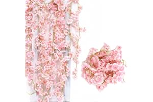 PLIPDHY 3 Stück 180cm Künstliche Kirschblüten Girlande Blumenranke,Künstliche Blumengirlande Deko,Kirschblütengirlande,Künstliche Blume Girlande für Außen und Innenhochzeit Wand Schlechte Dekoration