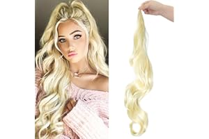 ‎DSOAR Flexibler Wickel Um Pferdeschwanz 32 Zoll Lange Haarverlängerung Gewelltes Pferdeschwanz Haarteil für Frauen