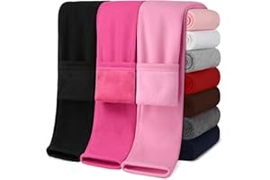 VZV Mädchen Fleece Gefütterte Leggings Kinder Winter Warme Kleinkindhose Thermo unifarben Leggings für Mädchen 2-16 Jahre