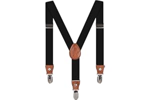 DEBAIJIA Bretelles Enfants Réglable et Élastique 3 Clips Y Forme en Cuir BéBé Garçon Fille Pantalon Accessoires- Variété Couleurs