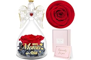 ‎SUNIA Sunia Geschenke für Mama, Beste Mama Geschenke, Engel Figur mit Spruch Beste Mama der Welt, Ewige Rose Engel Mama Geschenke, Geburtstagsgeschenk für Mama, Mutter Geschenk, Geschenk zum Muttertag