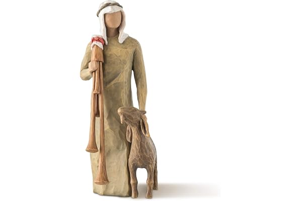 Willow Tree Zampognaro – herd med säckvisselpipa och get som komplement till Willow Tree Nativity spjälsäng
