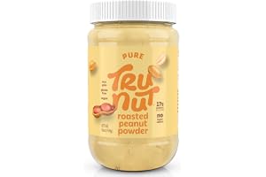 Tru-Nut pulveriserat jordnötssmör - inget tillsatt socker - veganskt proteinpulver - glutenfritt, icke-GMO - 90% mindre fett än jordnötssmör - originalsmak