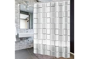 JIASHA Cortina de Ducha Impermeable, 200 x 200 cm Cortina de Ducha antimoho Cortina Bañera Cortina de Ducha para baño con 14 Ganchos, para Ducha o bañera en el hogar (1)