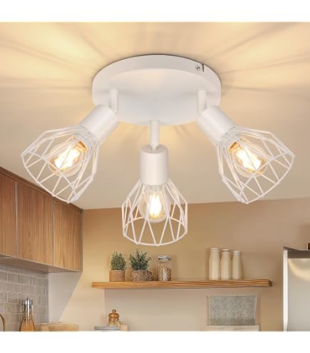 Briloner Lampada Da Soffitto Retrò 2 Luci – Plafoniera Orientabile, Bianco, E14, 2674-026