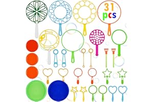 OSDUE Bacchetta Bolle Set 31 Pezzi Sticks per Bambini Giocattolo Bolle di Sapone per Attività All'Aperto, Matrimonio, Festa Estiva di Viaggio