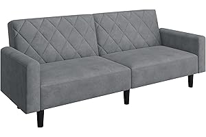 Yaheetech Divano Reclinabile Divanetto Trasformabile a 2 Posti Divano Richiudibile Sofa Matrimoniale con Braccioli Mobile Imbottito in Velluto per Soggiorno Ufficio Salotto