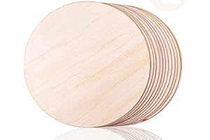 HQYBZP 10 Stück Runde Holzscheiben, Holzscheiben 10cm, Holzscheiben zum Basteln, Runde Holzscheiben 10 cm Durchmesser, Holzplatte Rund für Diy Handwerk,Pyrographie Kunst,Laser Gravur,Schnitzen,Malen