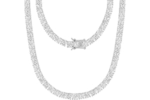 Michooyel Collana da tennis 3/4/5/6 mm, placcata oro/argento, catena da tennis da donna in argento, catena da uomo in oro con zirconi 5A, catena hip hop per uomini e donne, 40-60 cm