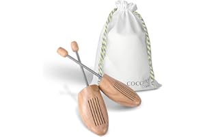 Cocciné Wooden Shoe Stretcher, Extra Strong Shoe Stretcher, Shoe Tree with Steel Spring, Natural Wood Shoe Kink Protector, for All Shoes, Kink Protection, Wooden Shoe Spacer, Wooden Shoe Stretcher
