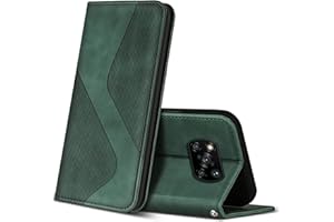 ZONNAVI Etui z Klapką do Xiaomi Poco X3 Pro/Poco X3 / Poco X3 NFC, Portfel z Skóra PU z Gniazda na karty i Podpórka, Ochrona Przed Wstrząsami Flip Etui do Poco X3 Pro / X3 / X3 NFC (Zielony)