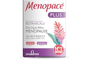 Menopace Plus by Vitabiotics - Extra Menopause & Perimenopause Support with Sage & SOYA Isoflavones - UK's No.1 Menopause Supplement Brand