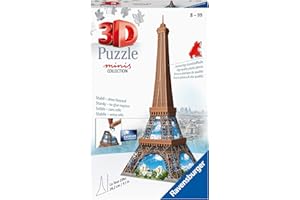 Ravensburger Puzzle 3D 12536 Ravensburger Wieża Eiffel 54 Elementy Puzzle 3D Mini Budynki (12536) Dla Dzieci I Dorosłych. Technologia Easy Click - Każdy Element Pasuje Idealnie