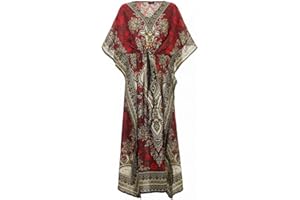 ETHNIQUE MODE Moda Etnica Kaftan Lungo Stile Orientale Caftano Poliestere Boubou Africano Abito Estivo Caftano Djellaba Donne Boemia Beach Beachwear Oversize Caftano