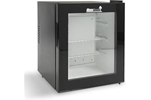 MaxxHome Mini-Kühlschrank - Mini Fridge - Schöner Kleiner Kühlschrank - Kühlschrank Getränke- Günstiger Minikühlschrank Glastür - Eintüriger Mini-Tischkühlschrank - 42L - Schwarz