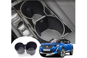 GAFAT 2020-2024 2025 Peugeot 208 e-208/ Peugeot 2008 e-2008 Restyling Portabevande in Gel di Silice, Peugeot 208 2023 Tappetini per Porta Bevande, Peugeot 2008 Accessori (Cambio Automatico)