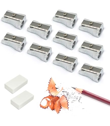 Temperamatite Doppio 12 Pezzi In Lega Di Alluminio – Mini Affamatite Manuale Portatile Con Due Fori – Per Matite E Pastelli - 2
