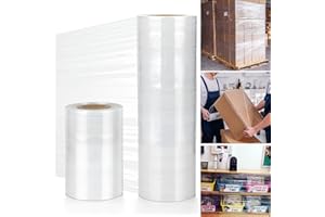 Powmag Transparent Verpackungsfolie auf Roll, Packfolien, Stretchfolie Verpackungsfolie Umzugsfolie, Folie Für Möbel (10cm+20cm)