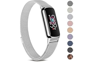 Oumida Armband Kompatibel mit Fitbit Luxe Armband für Damen Herren, Prämie Edelstahl Metall Ersatzarmband mit Starker Magnet Uhrenarmbänder für Fitbit Luxe