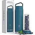 Infusion Pro Fruit Infuser Water Bottle - Vacuum Insulated (20 oz) Stainless Steel : Fruit Infusion Recipe eBook : Bottom Loading for More Flavor : Easy Cleaning : Great Gift