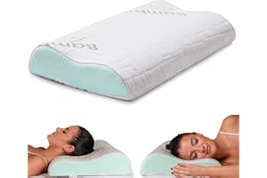 Flowen Almohada Cervical y Cuello Viscoelastica Cojin Ortopédico para Dormir Antiácaros Antialérgico y Transpirable Ideal para Dolores de Cuello Forro en Bamboo Antibacteriano Extraíble y Lavable