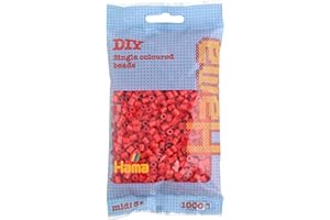 ‎HAMA PERLEN Hama Perlen 207-05 Bügelperlen Beutel mit ca. 1.000 Midi Bastelperlen mit Durchmesser 5 mm in Rot, kreativer Bastelspaß für Groß und Klein