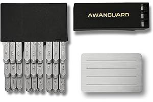 AWANGUARD - Chrome Vanadium Steel Letter Punch Set + Stainless Steel Practise Plate. 27 Letters A-Z for Seed Phrase Steel Wallet Backup.Stamping Crypto Recovery SEED Words Storage Tool.