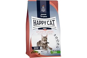 Happy Cat 70553 - Culinary Adult Atlantik Lachs - Katzen-Trockenfutter für ausgewachsene Katzen & Kater - 1,3 kg Inhalt