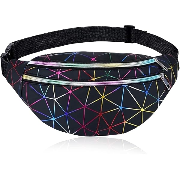 Holographic Fanny Pack For Women - Rainbow Gradient Waist Bag For Concerts, Raves, Festivals & Travel - View #4