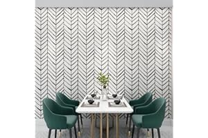 JOLIHOME Brązowe paski tapeta z efektem geometrycznym biały matowy samoprzylepny papier kontaktowy w jodełkę folia winylowa wodoodporne usuwalne naklejki ścienne do sypialni biura łazienki wystrój