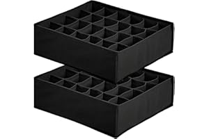 TLOXO 2 Pezzi Cassetto Organizer per Calzini,24 scompartimenti, organizzatori per Biancheria Intima, scatole per riporre Calzini, Reggiseni, fazzoletti