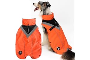 DOGOPAL Całoroczny płaszcz dla psa – wodoodporny płaszcz przeciwdeszczowy dla psa ze zdejmowanym polarem, paski odblaskowe o wysokiej widoczności, regulowane płaszcze przeciwdeszczowe dla psów,