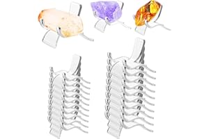 Dreamtop 20 Pezzi Espositore Acrilico, 2 Misure Espositori Roccia, per Piccoli Oggetti da Collezione, Minerali, Fossili, Coralli, Geodi, Espositore Carte, Espositore Monete