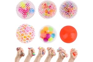 VMUTGA 6 Pièces Balle Anti-Stress, Enfants Adultes Boules Anti-Stress, Fidget Toys Anti Stress, Squeeze Boules à Presser pour Réduit l'anxiété et Améliore la Concentration