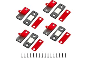 RAVINTE Magnet Schranktür, 4 Stück Ultra Dünne Türmagnet, Edelstahl Magneten für Schränke, Selbstklebender Magnetverschluss für Küchenschränke, Schubladen und Kleiderschränke, Schwarz