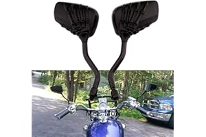 MISS MOLY Moto Rétroviseur, 8mm 10mm Moto Crâne Squelette Main Rétroviseurs(Noir)