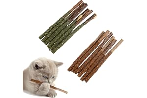 Bâton à Mâcher à l'herbe à Chat, IFUDE 12 pièces Bâton d'herbe à Chat, 2 modèles Bâtons d'herbe à Chat Matatabi Chat Catnip Cataire pour Chat Herbe à Chat Cataire Jouet Herbe à Chat