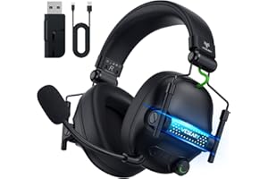 WESEARY Gaming Headset, Gaming Headset Wireless 2.4GHz für PS4, PS5, PC, Switch, Mac, Bluetooth Kopfhörer PRO Stereo Sound Headset mit Mikrofon Noise Cancelling mit RGB Licht, 50Hr Akkulaufzeit
