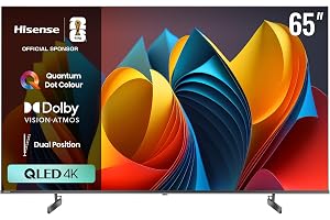 Hisense 65 inch QLED Smart TV E7N-Quantum Dot Colour, AI Picture, Dolby Vision, Dolby Atmos, Share to TV, Voice Control, Filmmaker Mode, Youtube, Netflix, Disney+ and Shahid, 65E7N