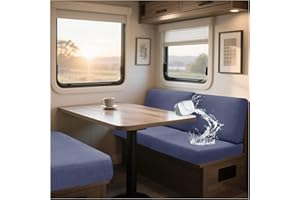 ‎NNSMUN NNSMUN Bezüge Für Wohnwagenpolster Jacquard, rutschfeste Wohnmobil Sitzpolster Bezug Mit 2 Cord Wasserdichtes, Sofa Sitzkissenbezug Für Schonbezug Wohnwagen Polster (Blue,L 65-95cm,W 65-95cm)