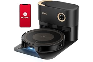 Ultenic TS1 Robot Aspirador y Fregasuelos con Autovaciado, Fregonas Giratorias, Succión Potente 3000Pa, Detección Obstáculos, Navegación Láser, Autonomía 120 Min, WiFi/App/Alexa/Siri/IFTTT
