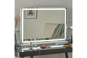 Ereousa Specchio Trucco con Luci, 3 modalità Luce, 80 x 55 cm Specchio Trucco, Durevole Specchio con Luci Make Up