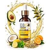 AVA Vitamin D3K2 7X Oil Liquid Supplement Drops (600 Drops) 30 ml
