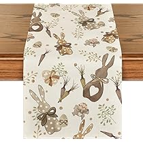 Runner Da Tavola Pasquale - Design Coniglio E Fiori, 40x180cm, Decorazione Primavera - Foto 10