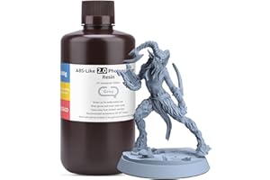 ELEGOO 405nm ABS-Like Resin 2.0, 405nm UV-härtendes Harz, Hohe Präzision, Nicht Spröde, Nicht Giftig für LCD 3D Drucker Photopolymer Resin 1000g Grau