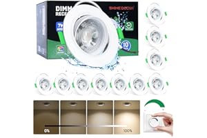 Shine Decor LED Einbaustrahler,Neutralweiß 4000K Dimmbar,Led Spot Deckenstrahler,LED Einbauleuchten Für Schlafzimmer Badezimmer Küche,10er Set