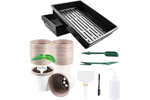 Lechansen Bac de Semis 50 Godet Semis 9cm avec Plateau de Culture sans Trous – Bac Plastique Rectangulaire Réutilisable pour Jardin Serre Balcon