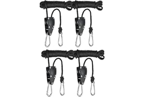 iPower 6mm Gewichtskapazität, Outdoor-Kletterseil, 2,4 m Lang Verstellbar Schwerlast Outdoor Seil Clip Kleiderbügel,Festmacherleine,Allzweckseil, Strick,Leine,Flechtleine,136 kg Tragkraf,2-Paar
