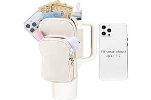 SUITMAT Large Water Bottle Pouch for Stanley Quencher Cup Tumbler, Double Layer Water Resistant Bag for iPhone 14 Pro Max, iPod Air, Credit Cards, Key (Bag Only)